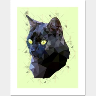 Black Cat (Low Poly) Posters and Art
